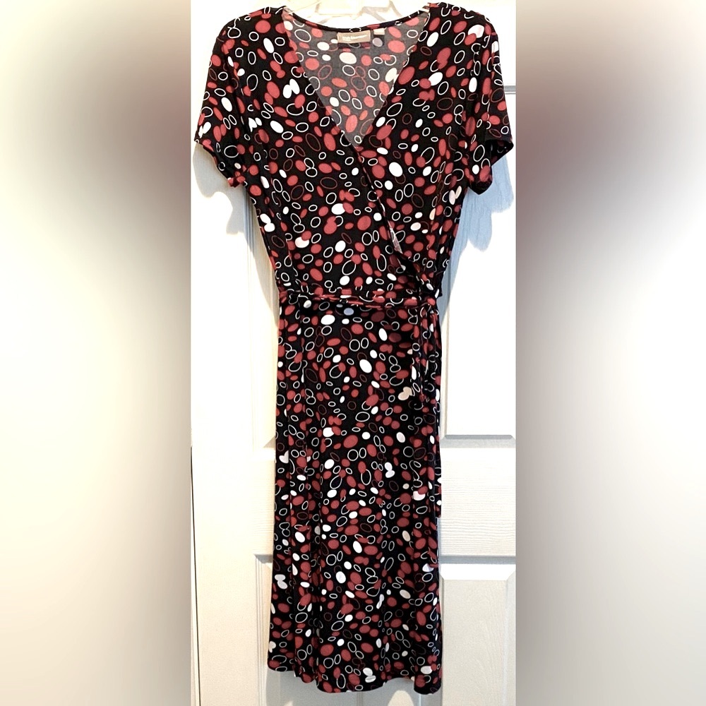 Croft & Barrow Faux Wrap V-Neck Dress Medium